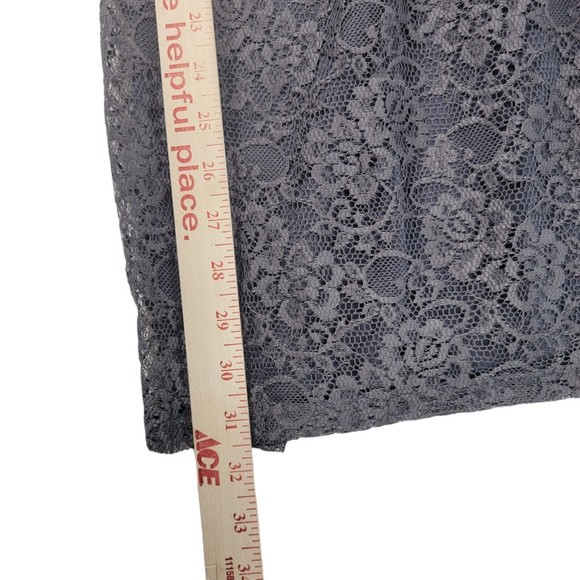 Speechless Mini Sleeveless Dress Blouson Top Sz M Skirt  Pink Chiffon Gray Lace - Picture 13 of 16